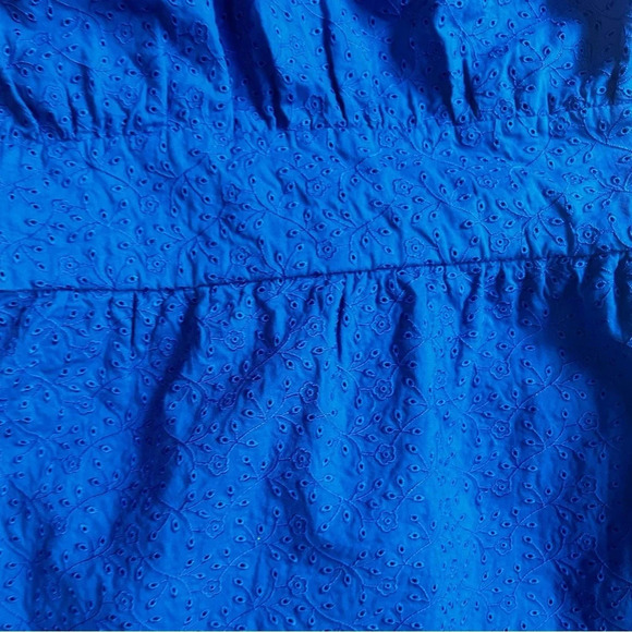 Betsey Johnson Blue Eyelet Halter Backless Mini Cocktail Garden Wrap Dress Sz 10 - Picture 6 of 13